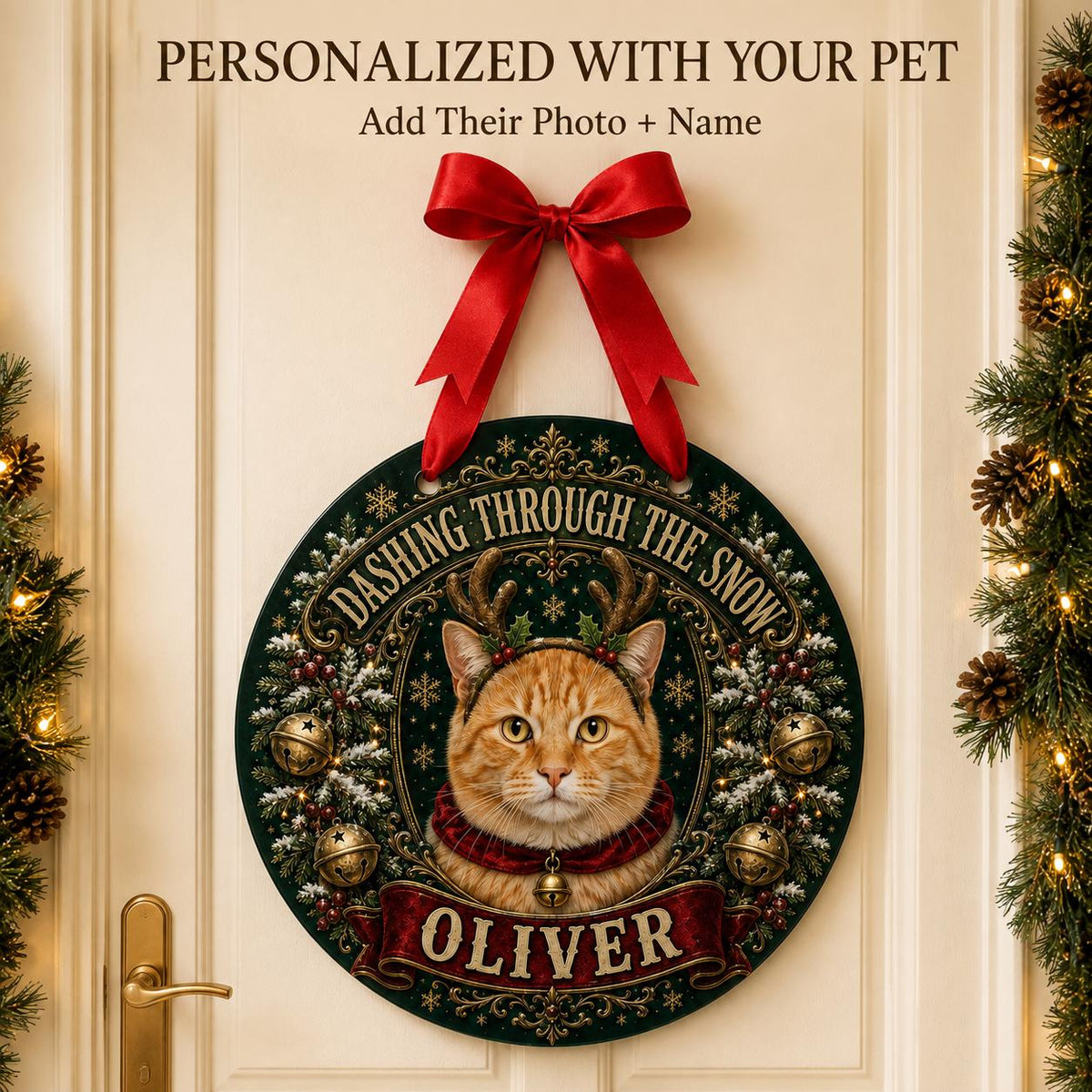 Custom Pet Portrait Christmas Sign