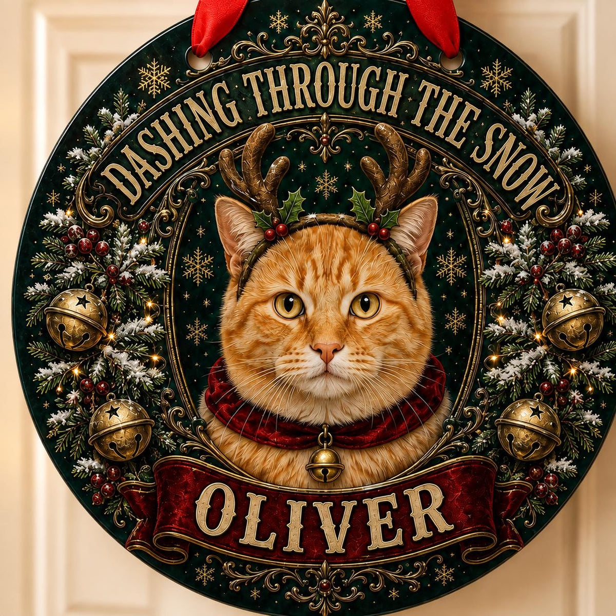 Custom Pet Portrait Christmas Sign