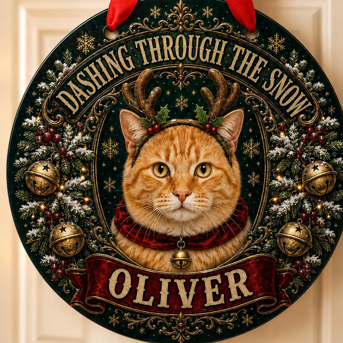 Personalized Pet Christmas Door Hanger