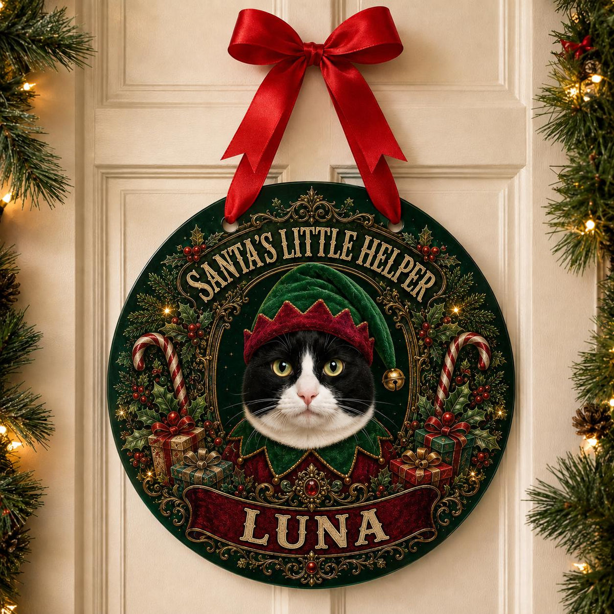 Personalized Pet Christmas Door Hanger