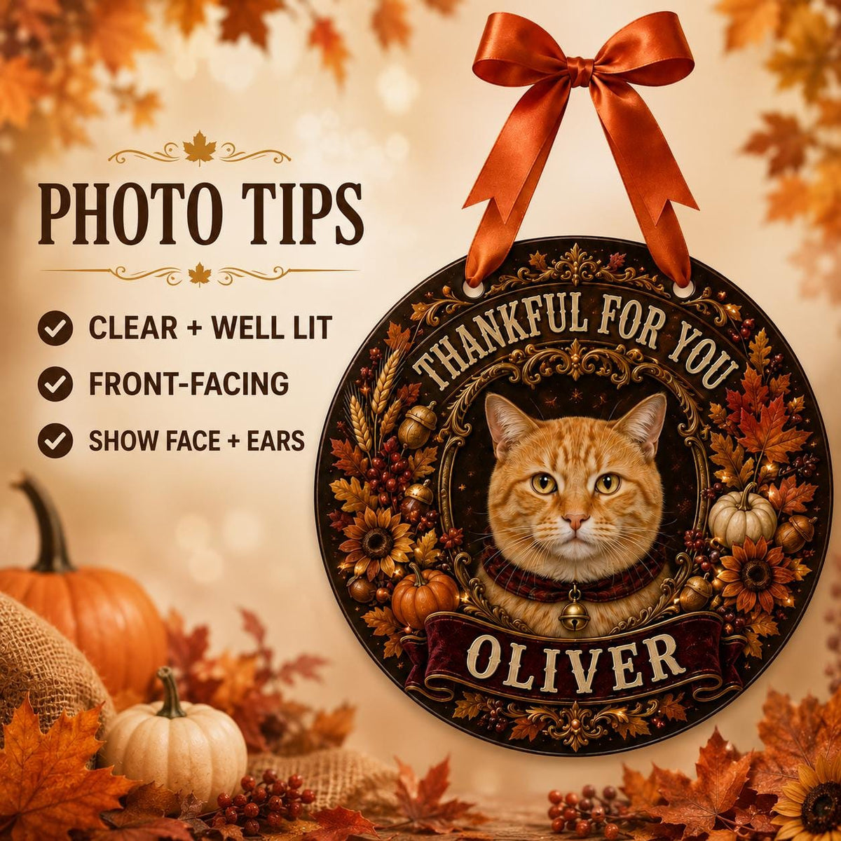 Personalized Thanksgiving Pet Door Hanger