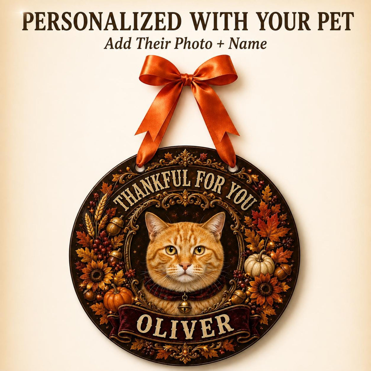 Personalized Thanksgiving Pet Door Hanger