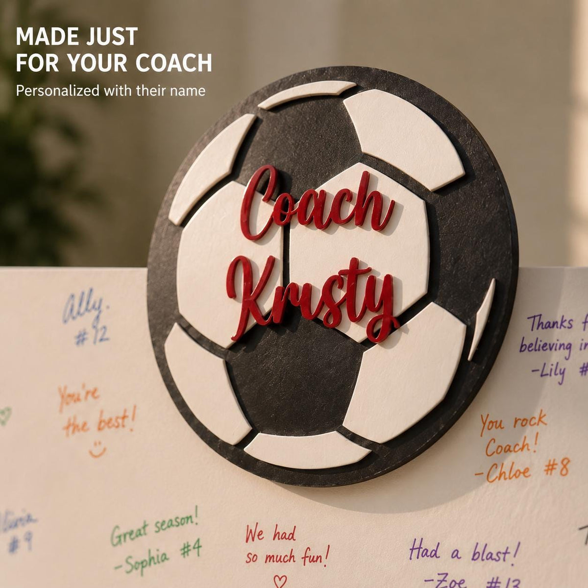 Personalized Soccer Coach Gift | Team Signature Sign