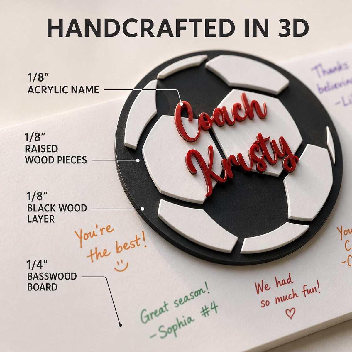 Personalized Soccer Coach Gift | Team Signature Sign