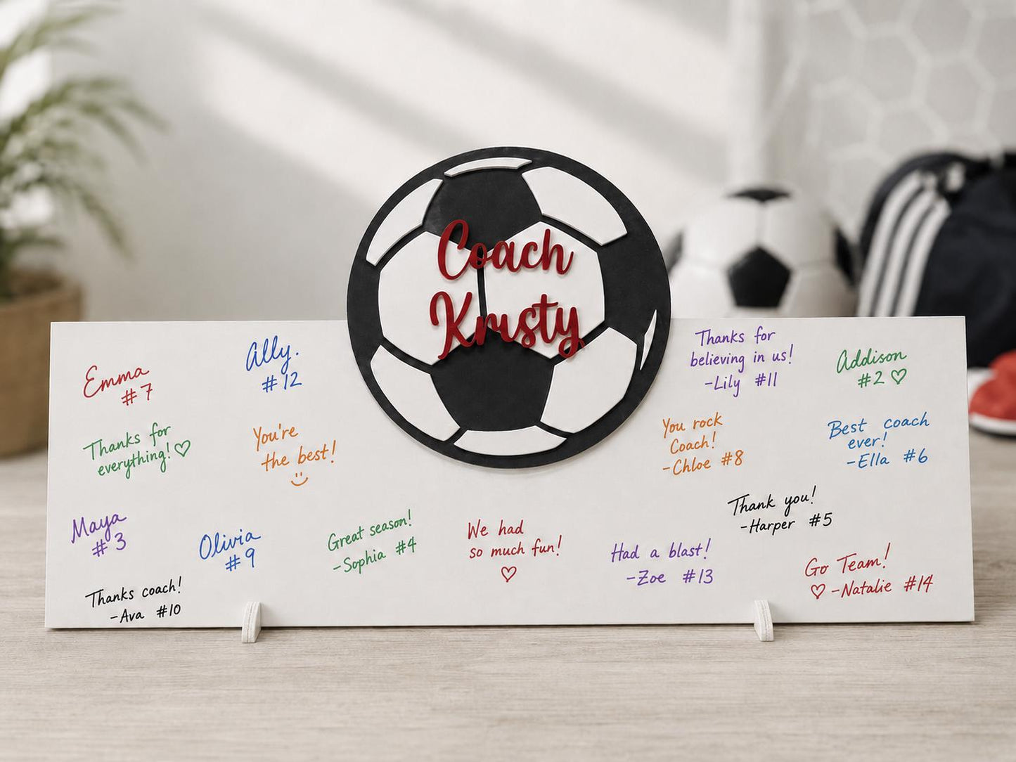 Personalized Soccer Coach Gift | Team Signature Sign