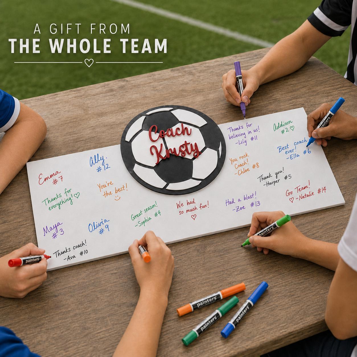 Personalized Soccer Coach Gift | Team Signature Sign