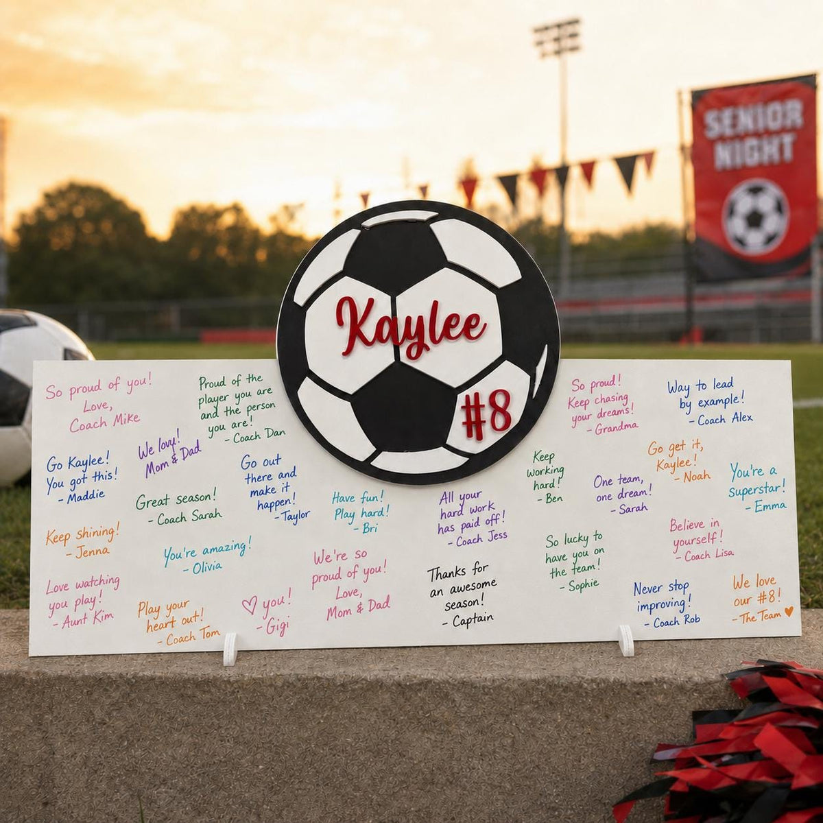 Personalized Soccer Senior Night Sign | Team Signature Board