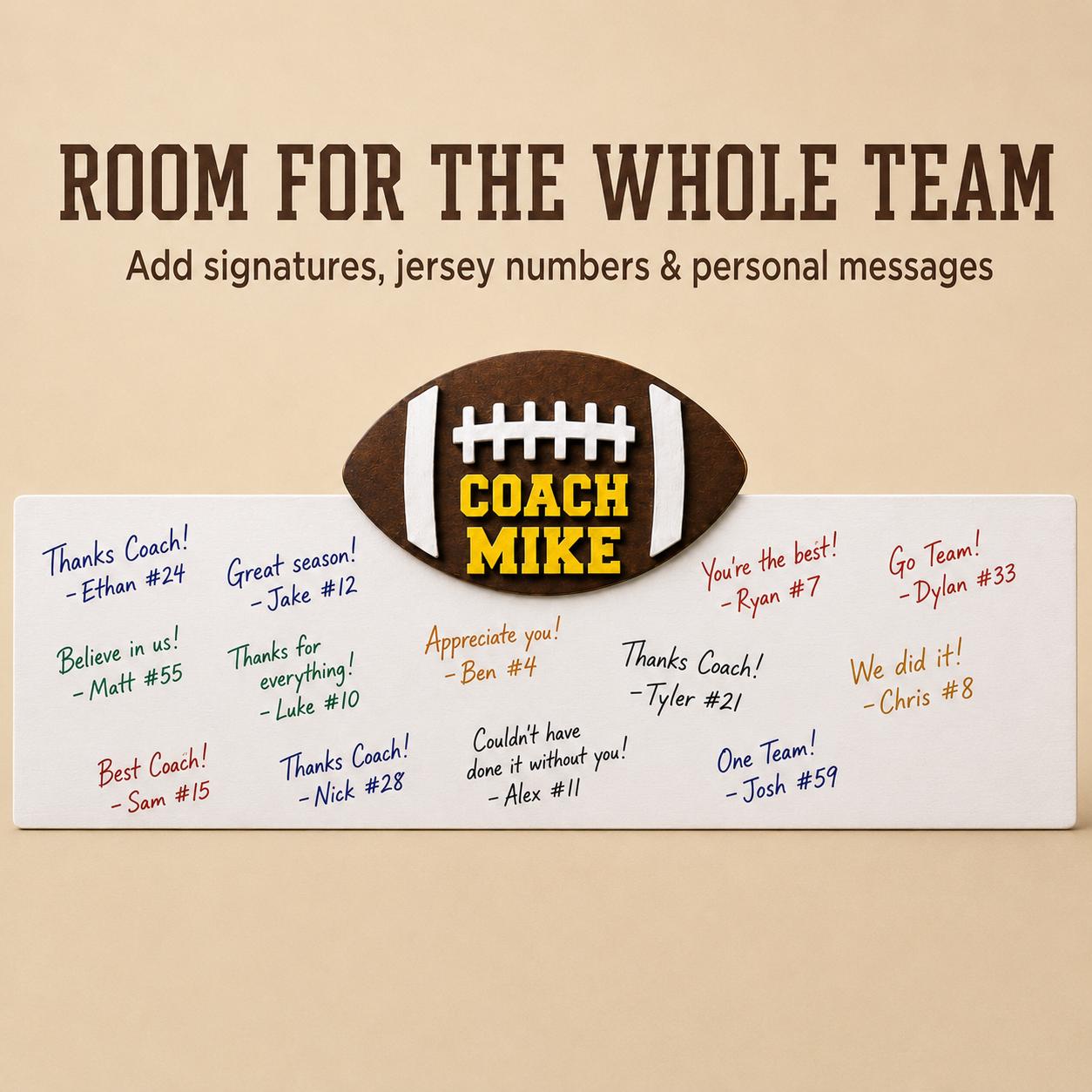 Personalized Football Coach Gift | Team Signing Board