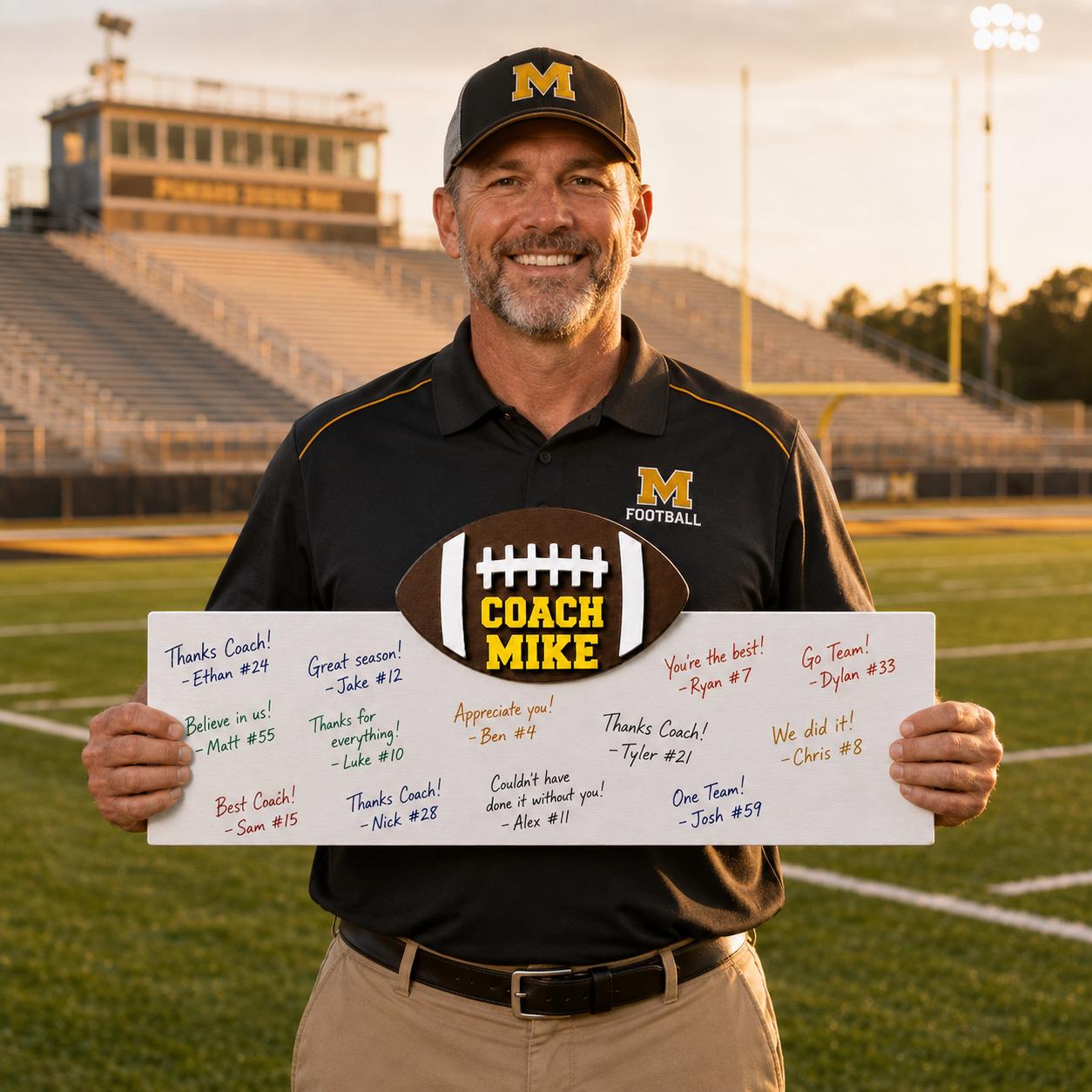 Personalized Football Coach Gift | Team Signing Board