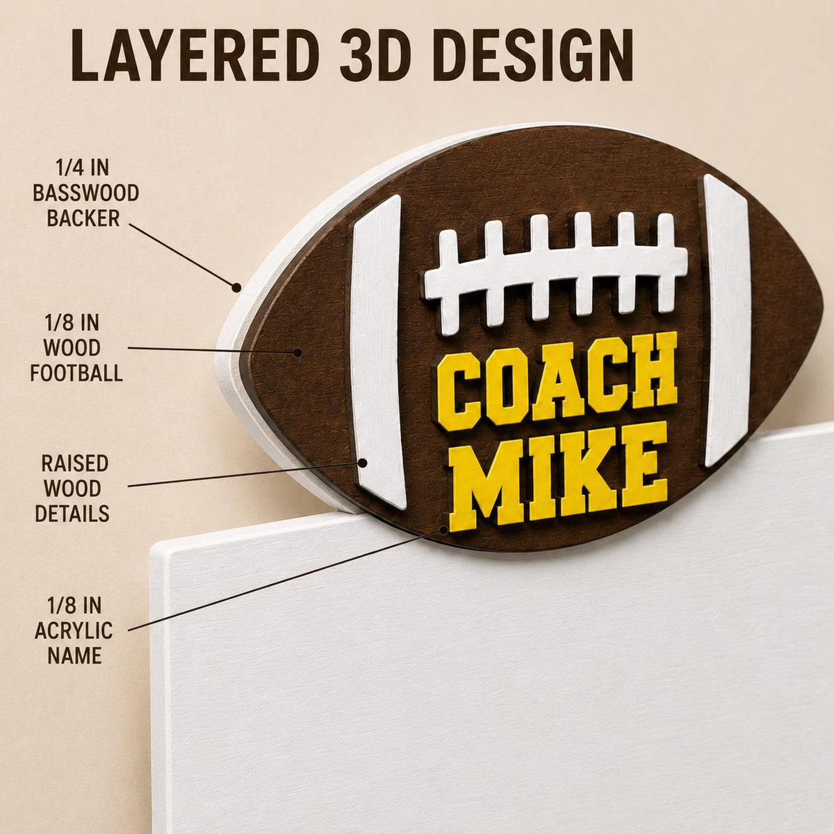Personalized Football Coach Gift | Team Signing Board