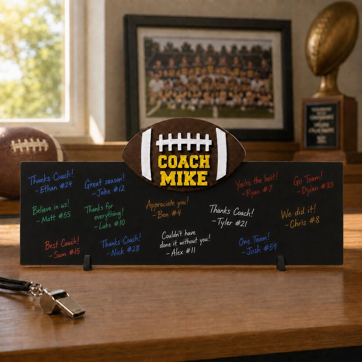 Personalized Football Coach Gift | Team Signing Board