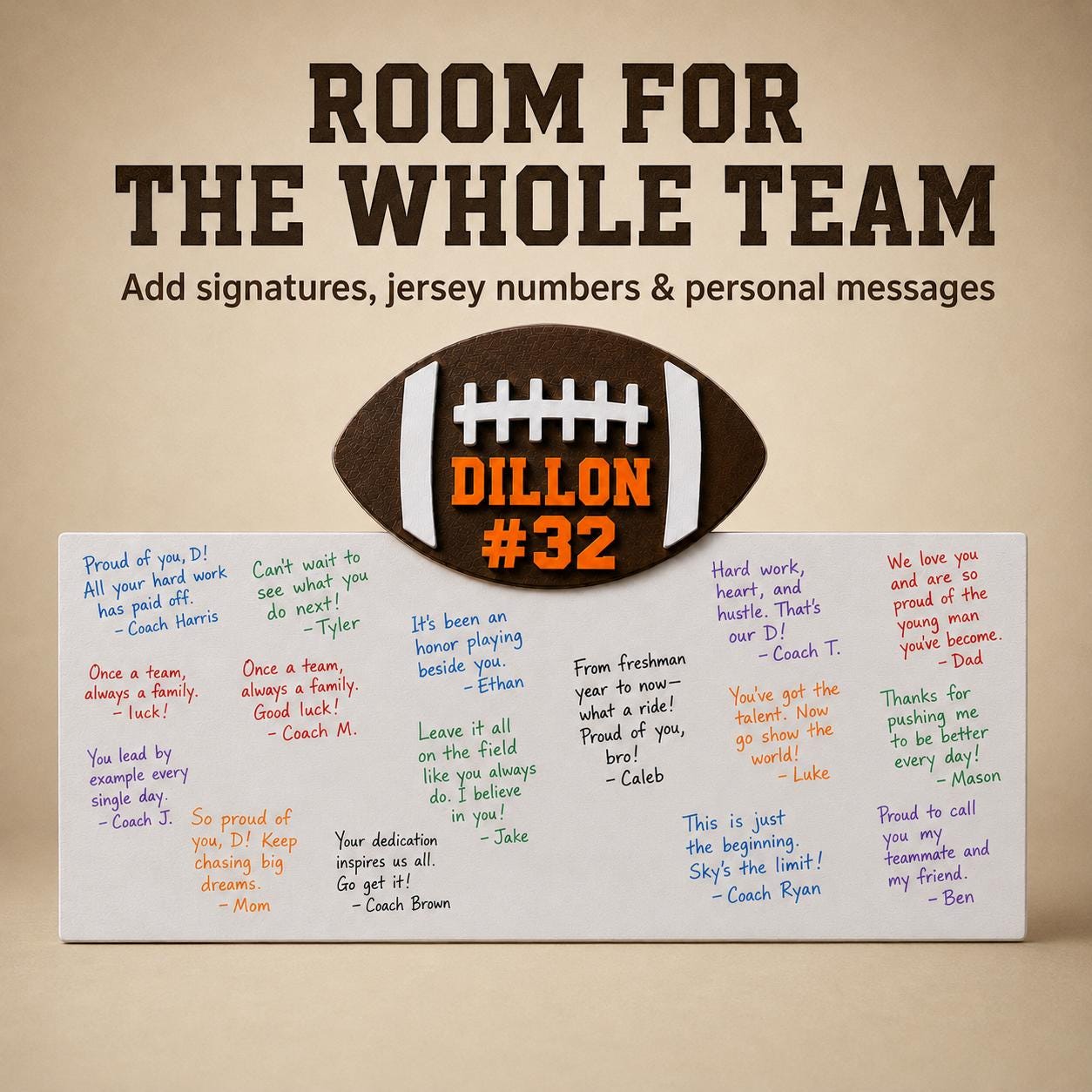 Personalized Football Senior Night Sign | Team Signing Board