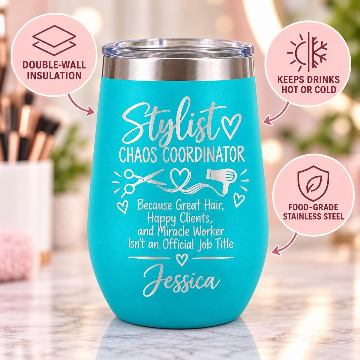 Personalized Hairstylist Tumbler