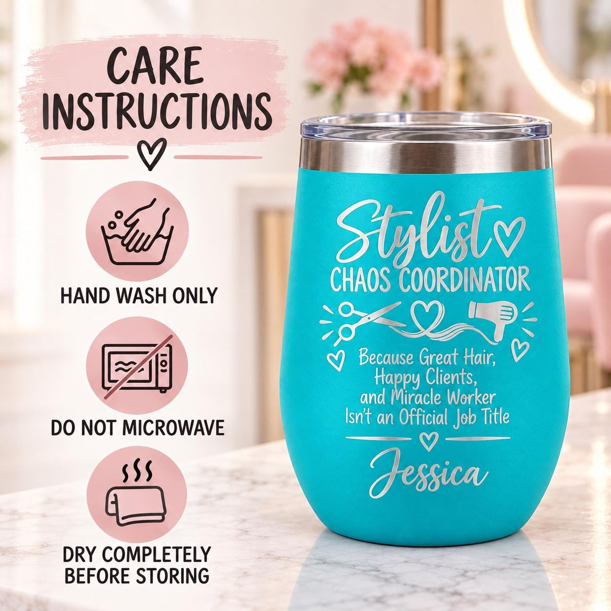Personalized Hairstylist Tumbler