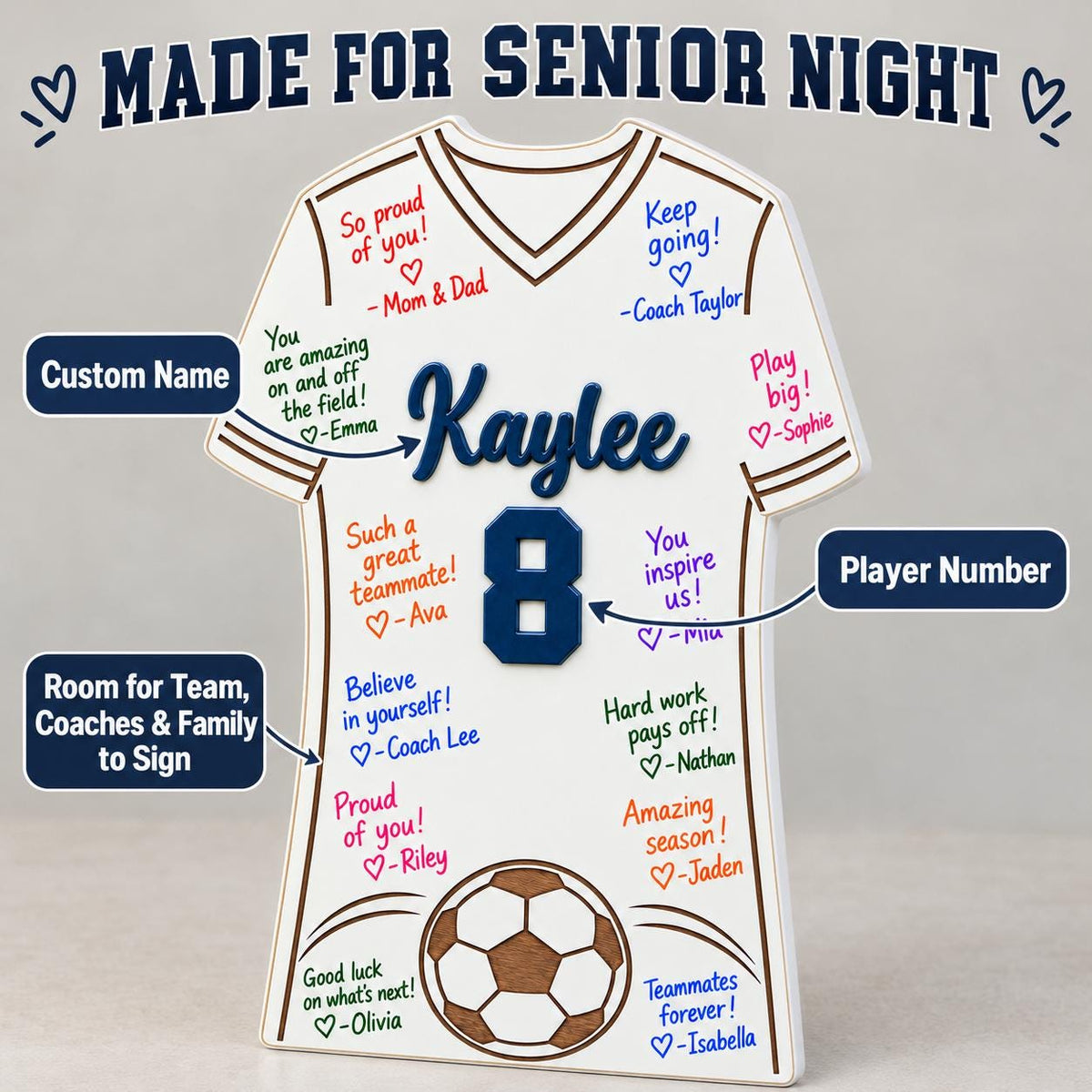 Personalized Soccer Senior Night Sign | Jersey Signing Board