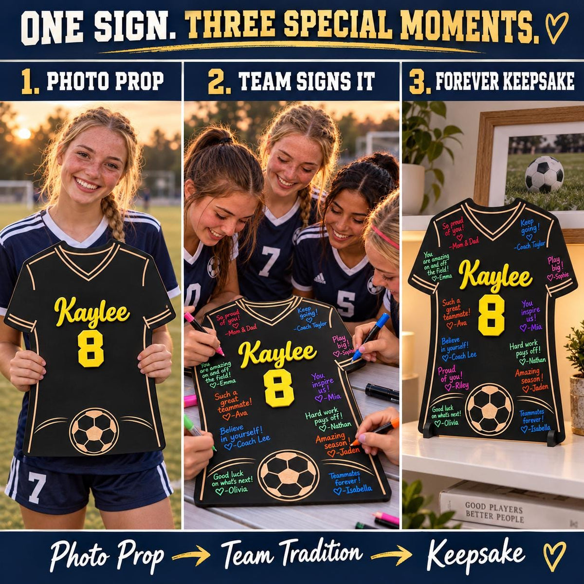 Personalized Soccer Senior Night Sign | Jersey Signing Board