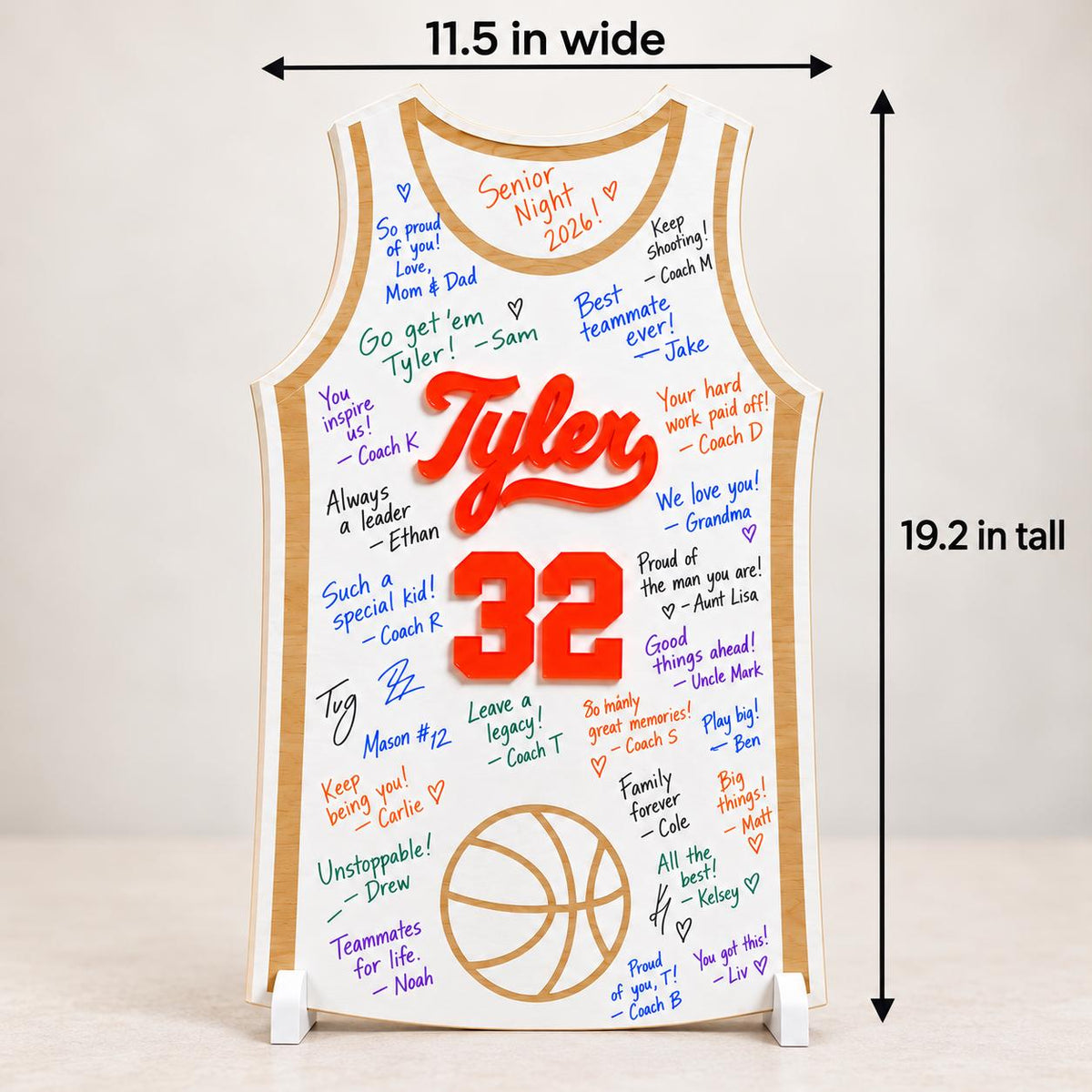 Personalized Basketball Senior Night Signing Board