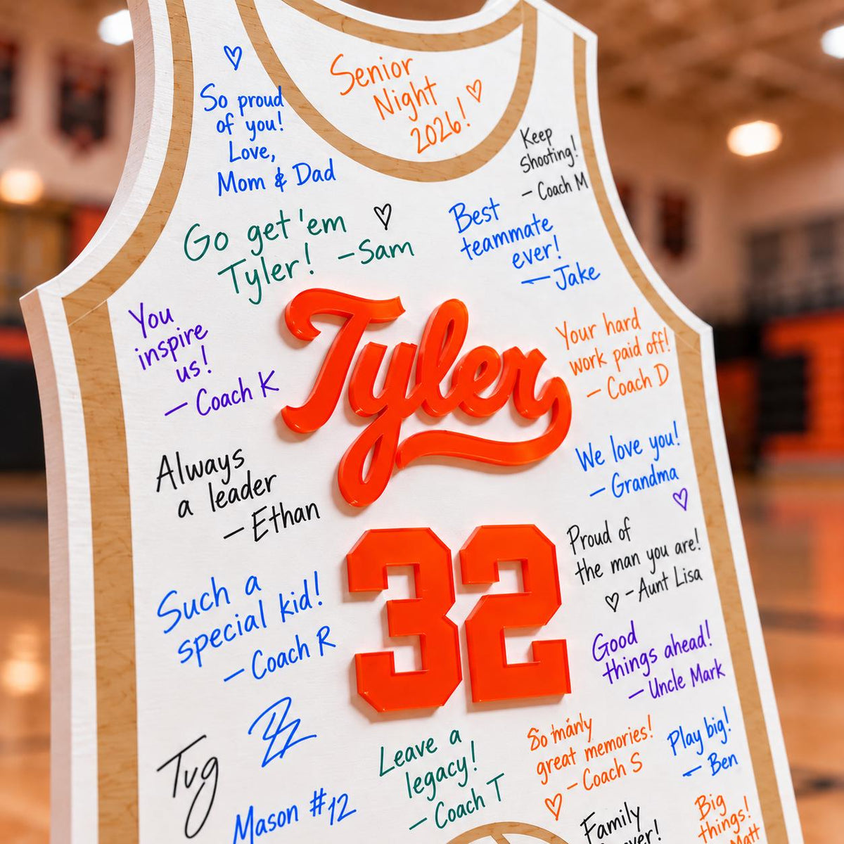 Personalized Basketball Senior Night Signing Board