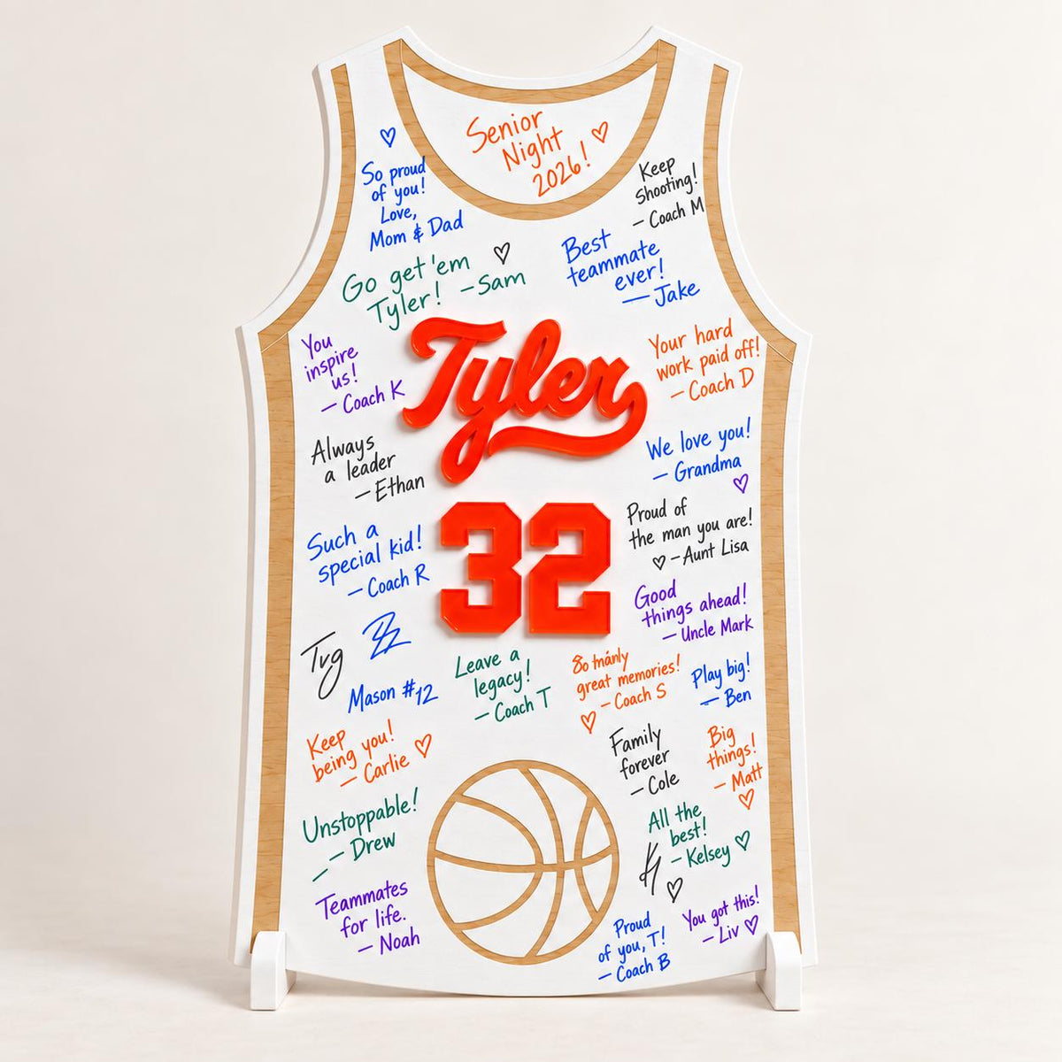 Personalized Basketball Senior Night Signing Board