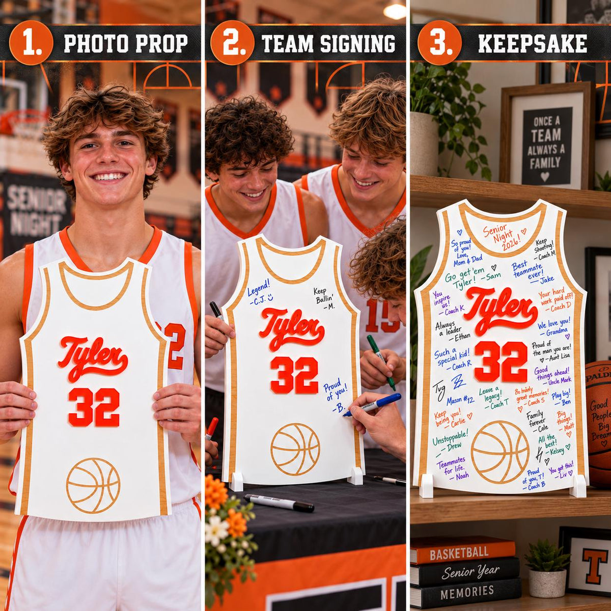 Personalized Basketball Senior Night Signing Board
