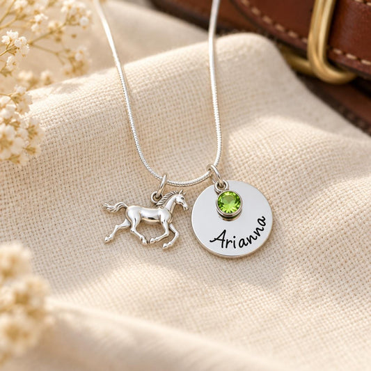 Personalized Horse Necklace with Name