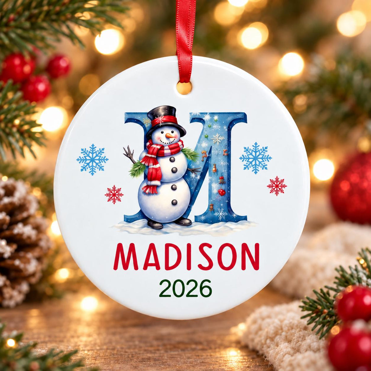 Personalized Letter Name Christmas Ornament