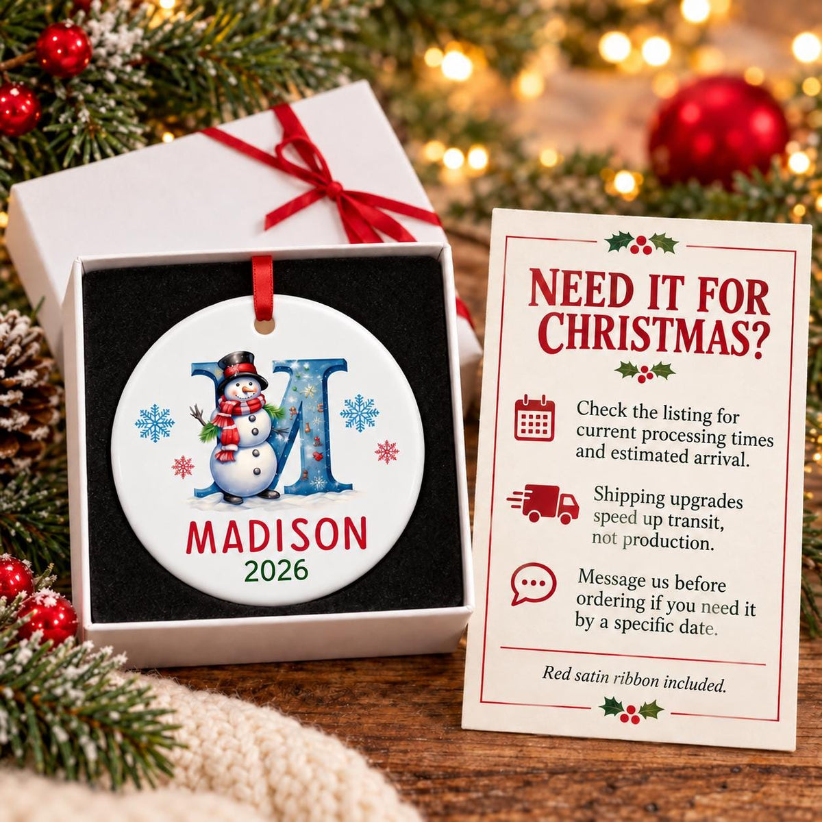 Personalized Letter Name Christmas Ornament