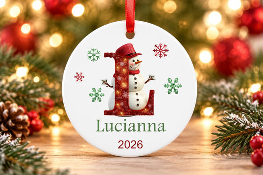 Personalized Snowman Christmas Ornament