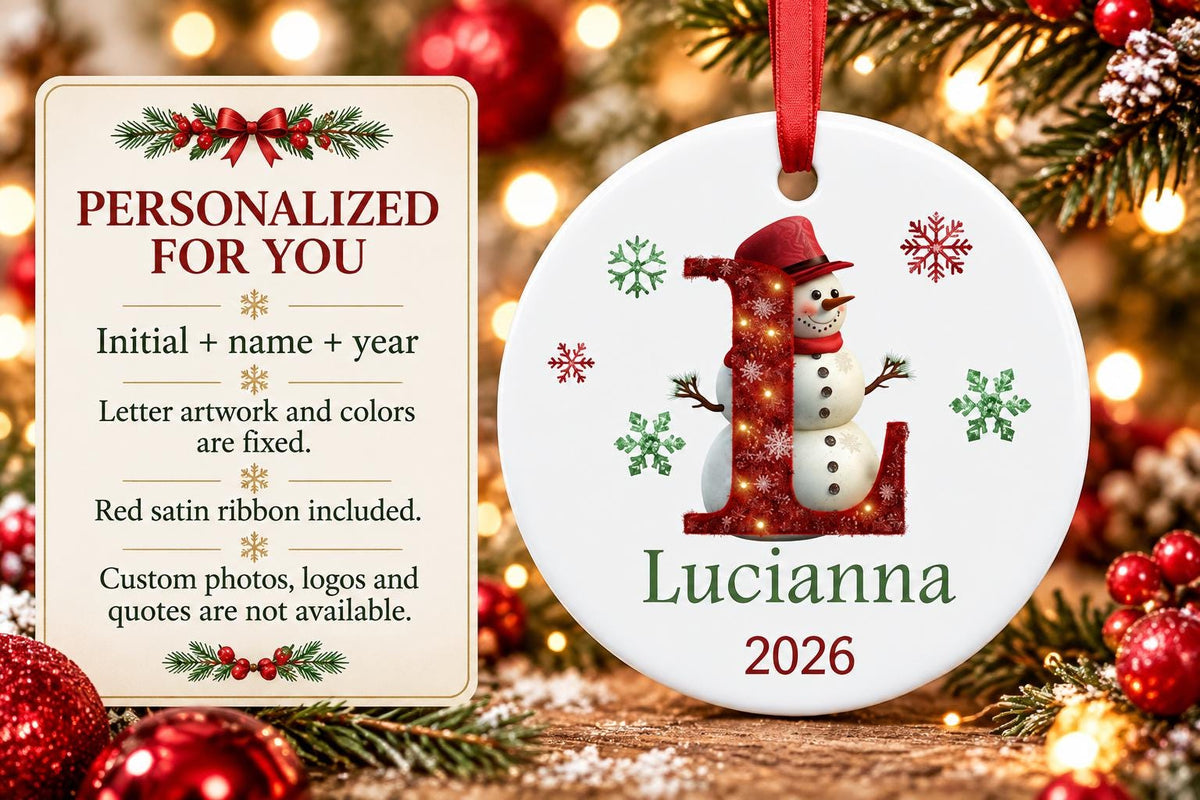 Personalized Snowman Christmas Ornament