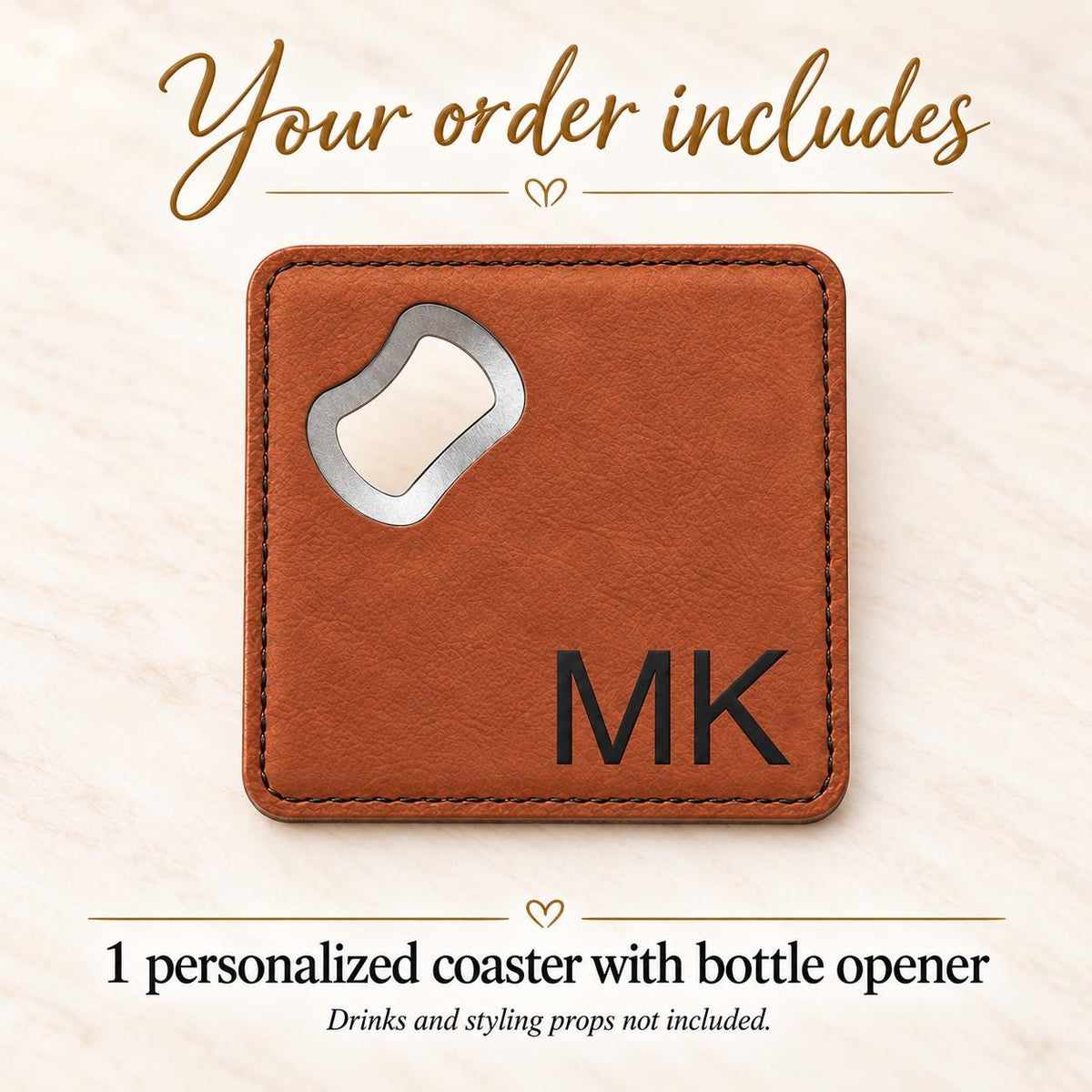 Personalized Groomsmen Gift Coaster Bottle Opener