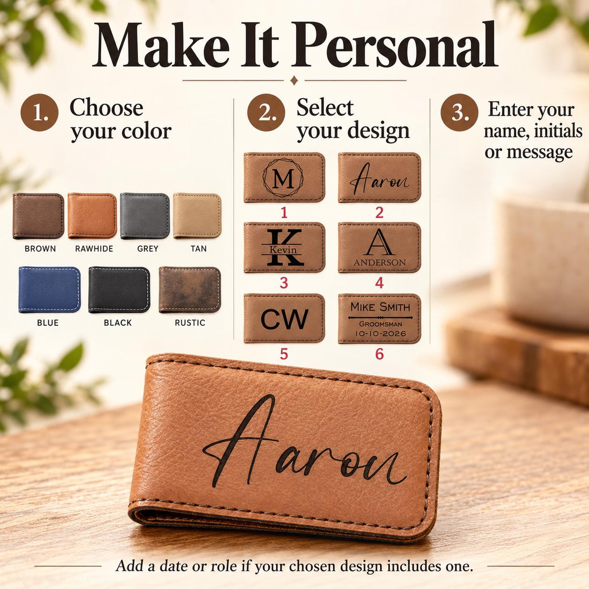 Engraved Groomsmen Money Clip