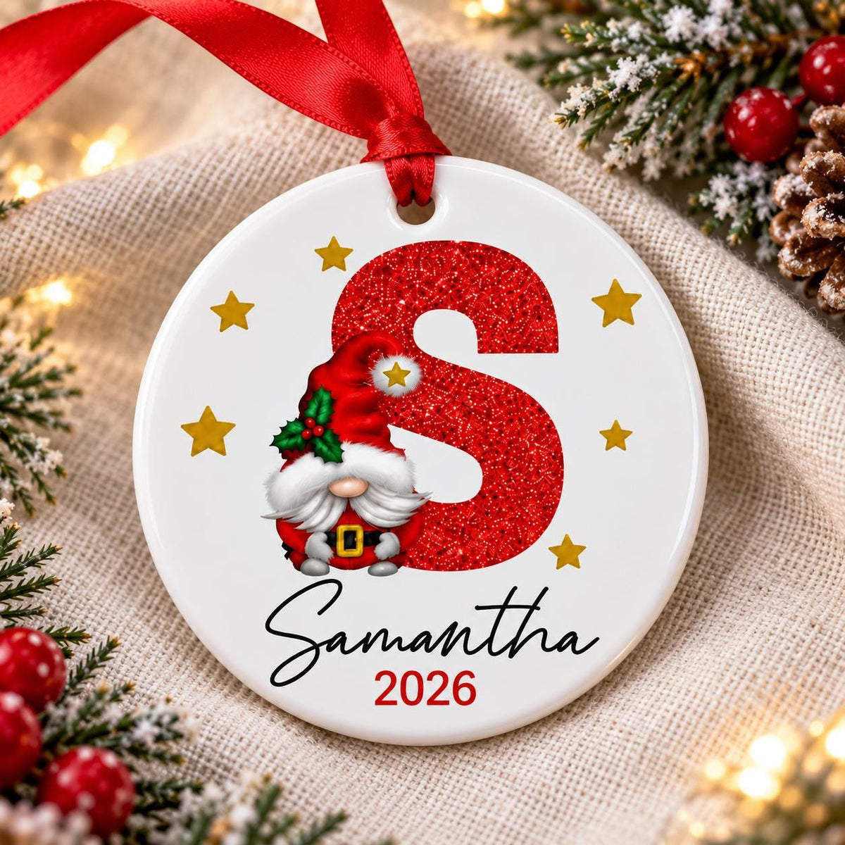 Personalized Initial Ornament for Family