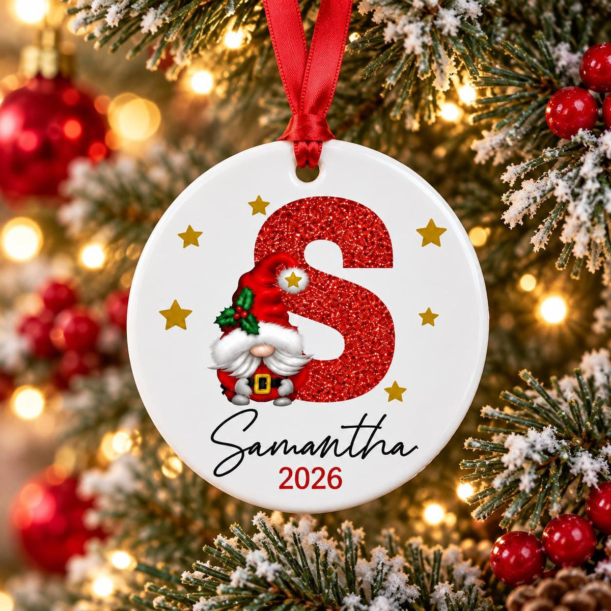 Personalized Initial Ornament for Family