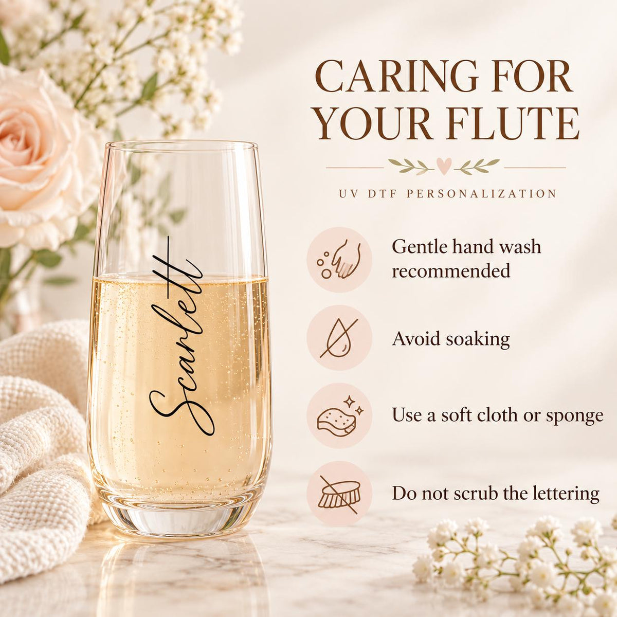Personalized Champagne Flutes for Bridesmaids