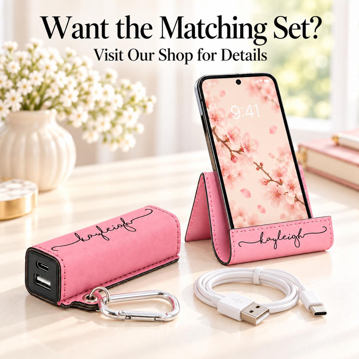 Personalized Leatherette Phone Stand