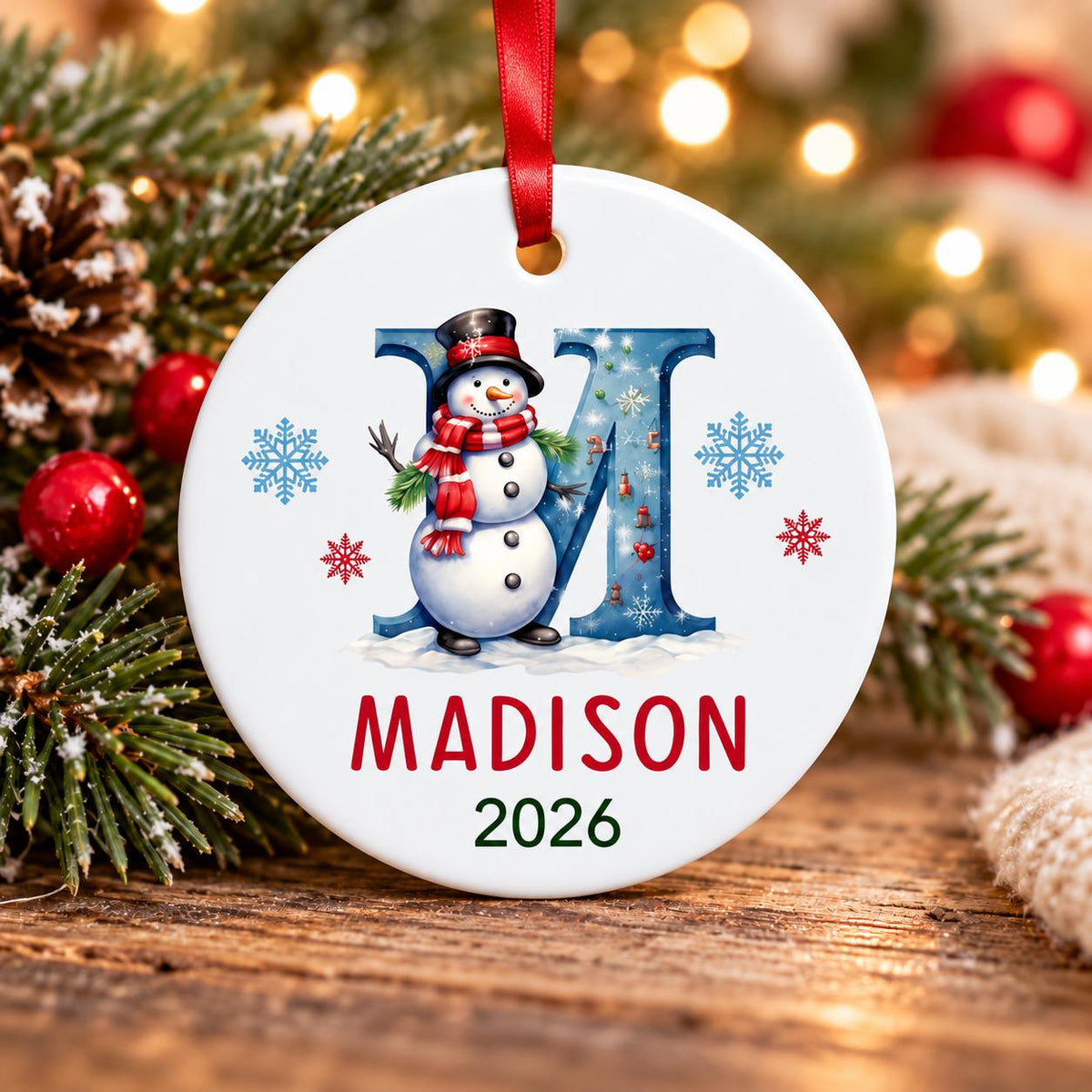 Personalized Letter Name Christmas Ornament