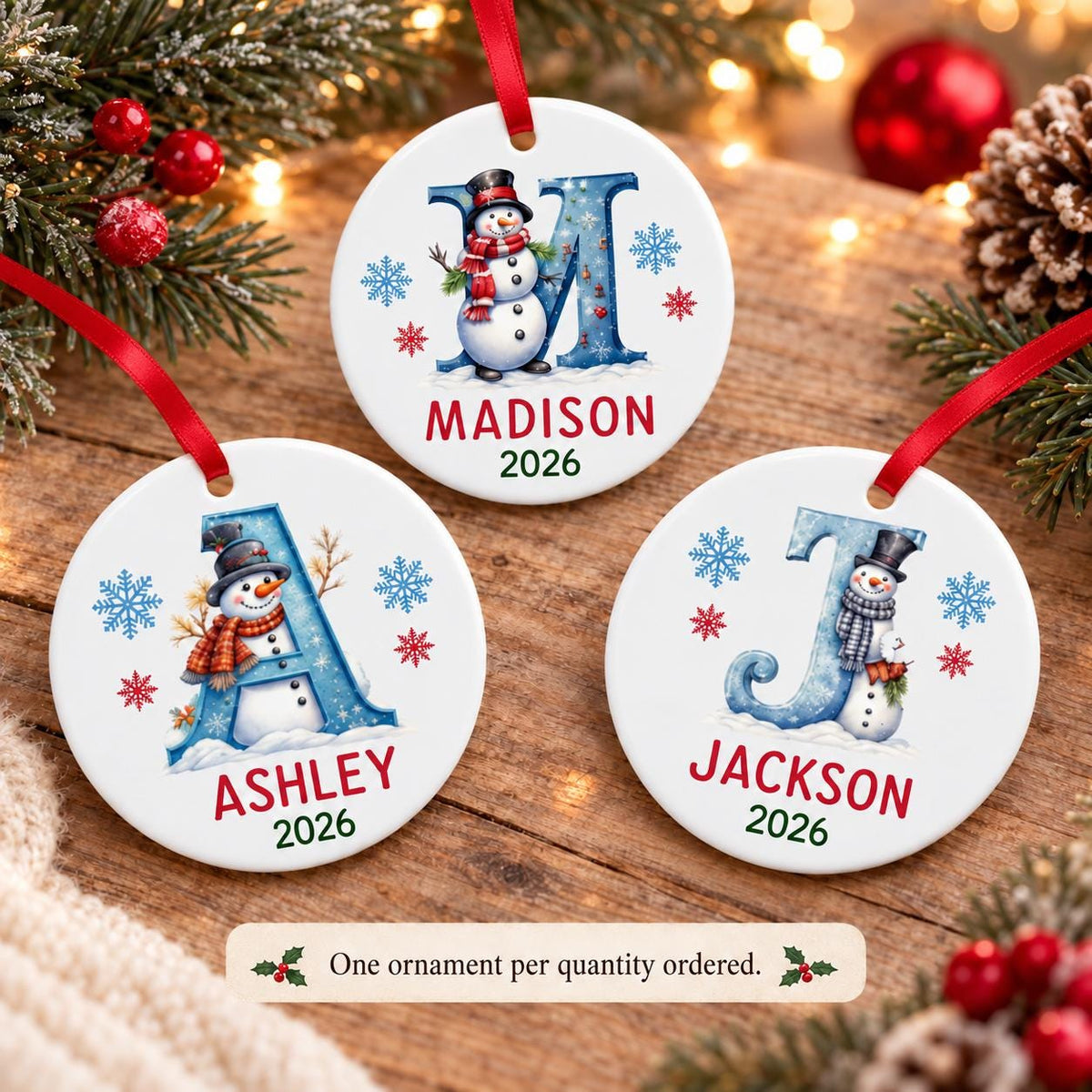 Personalized Letter Name Christmas Ornament