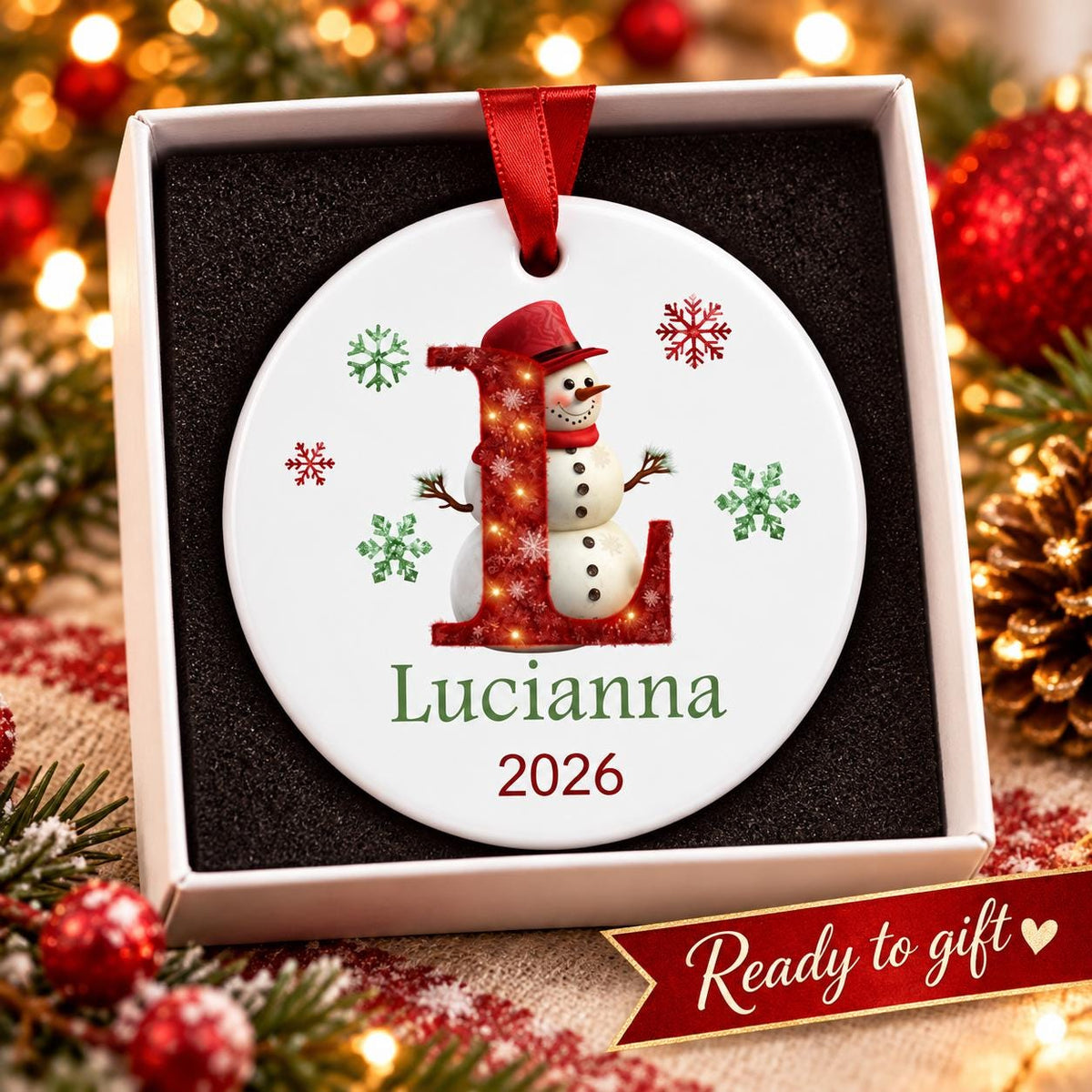 Personalized Snowman Christmas Ornament