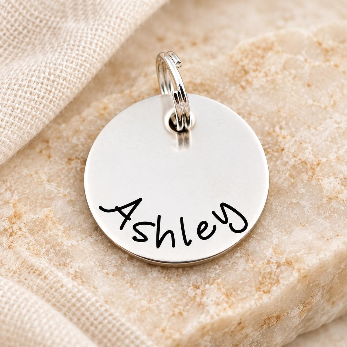 Engraved Stainless Steel Name Charm: Personalized Jewelry