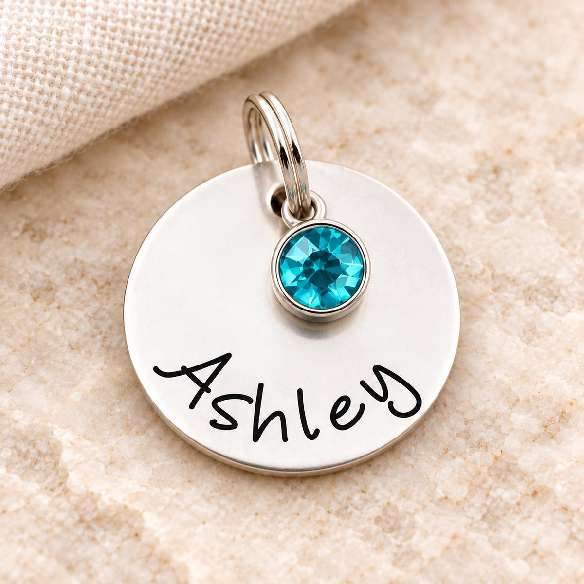 Engraved Stainless Steel Name Charm: Personalized Jewelry