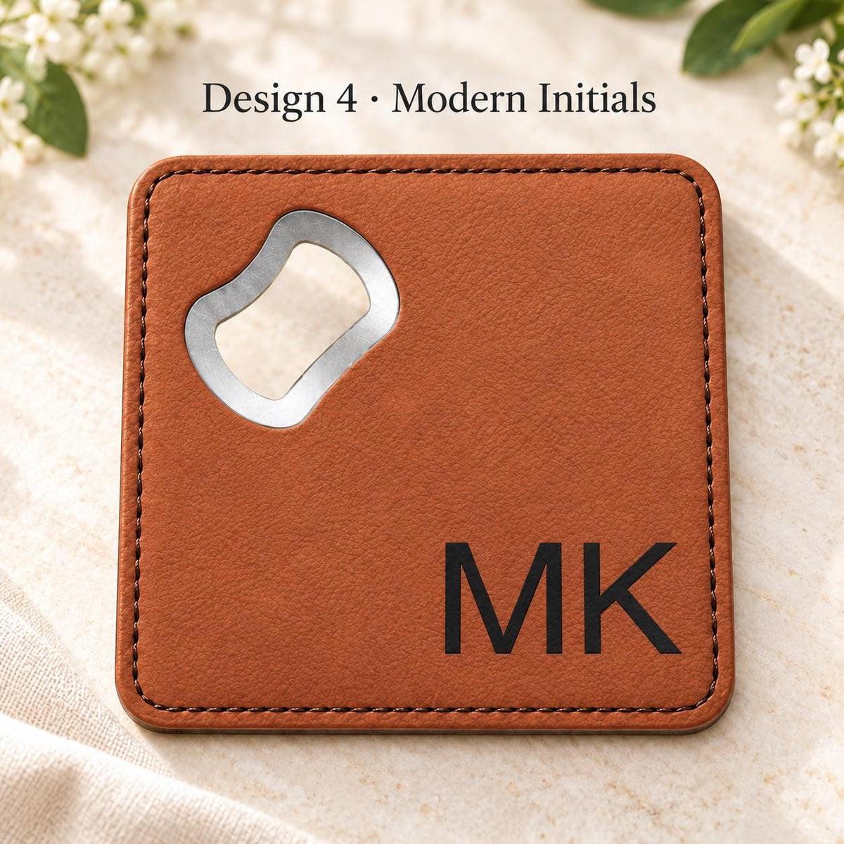 Personalized Groomsmen Gift Coaster Bottle Opener