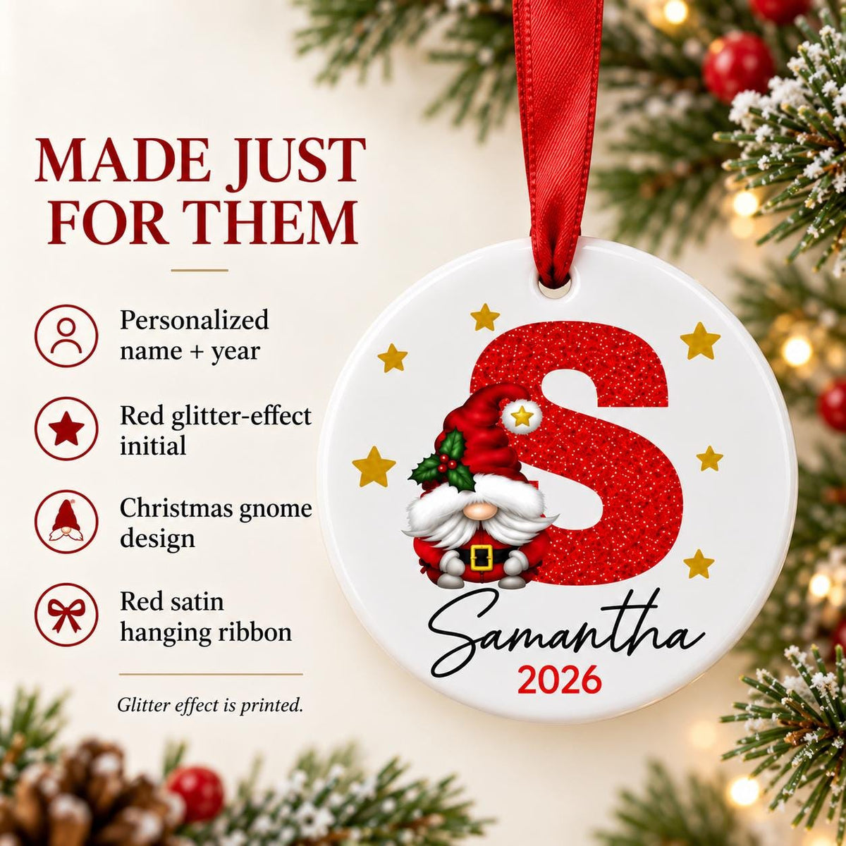 Personalized Initial Ornament for Family
