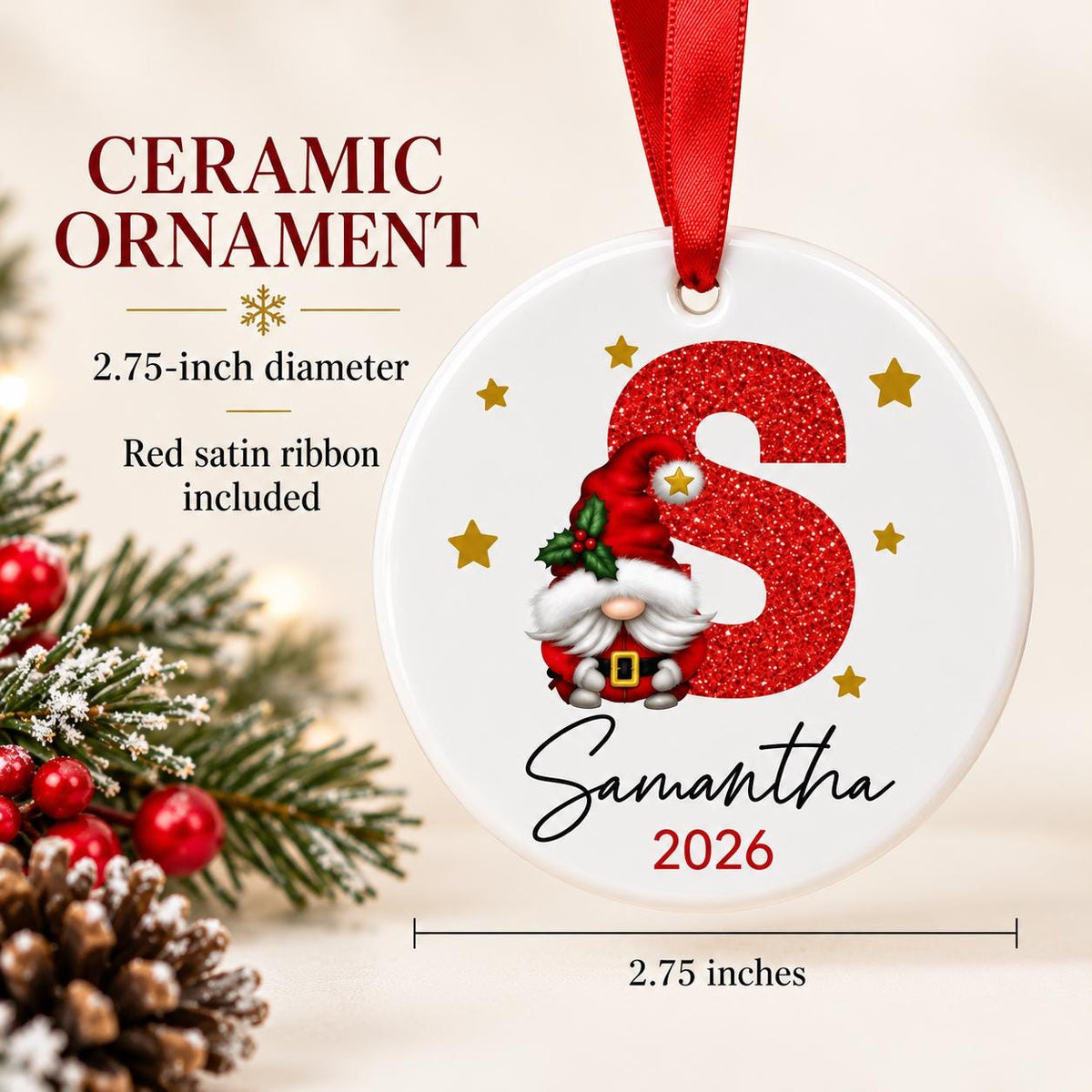 Personalized Initial Ornament for Family