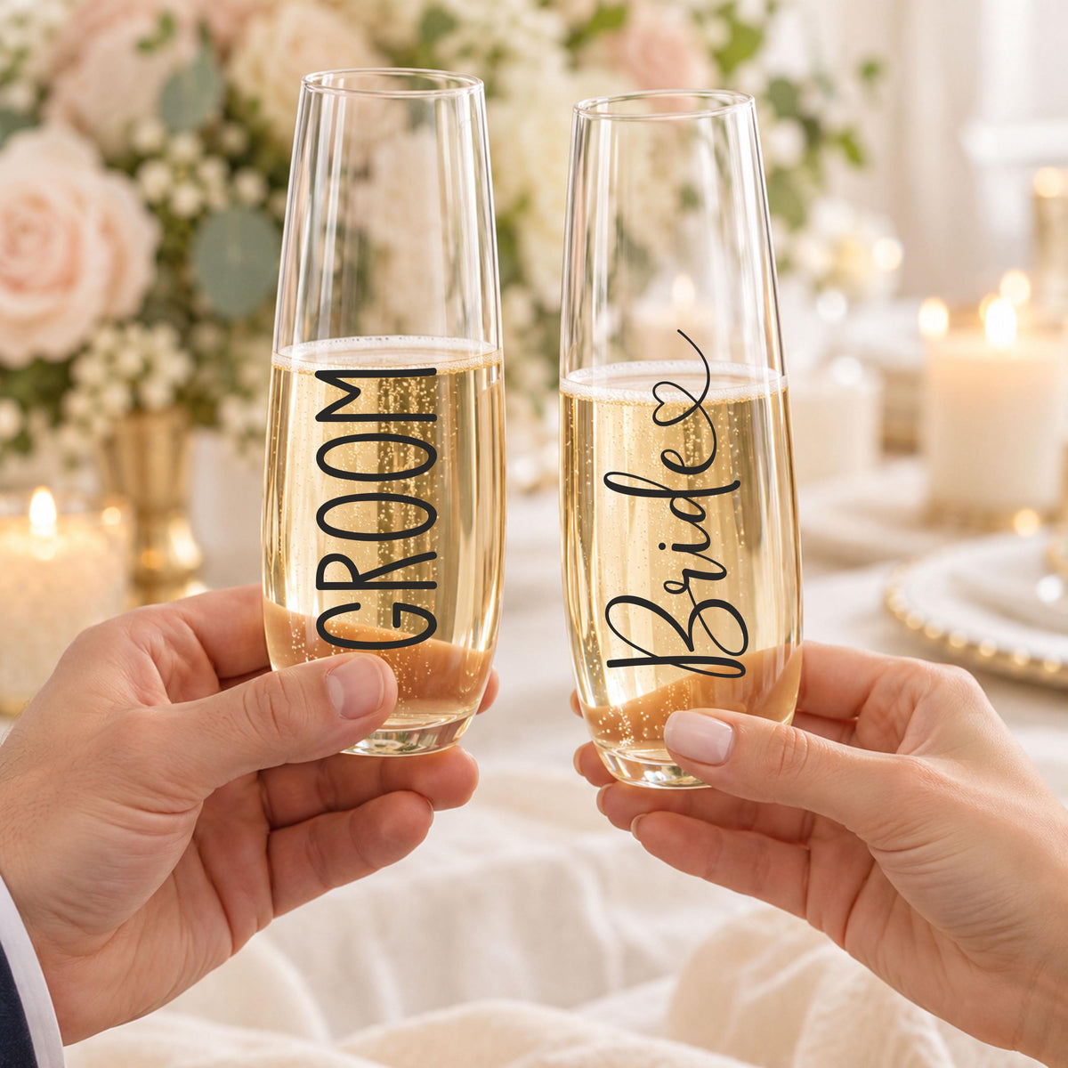 Personalized Champagne Flutes for Bridesmaids