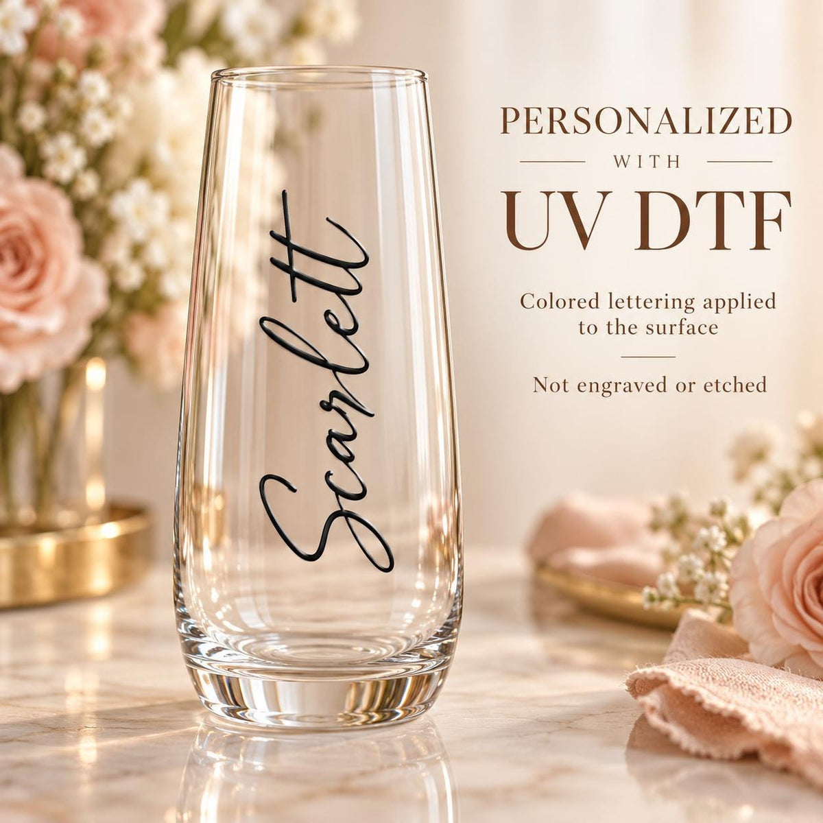Personalized Champagne Flutes for Bridesmaids