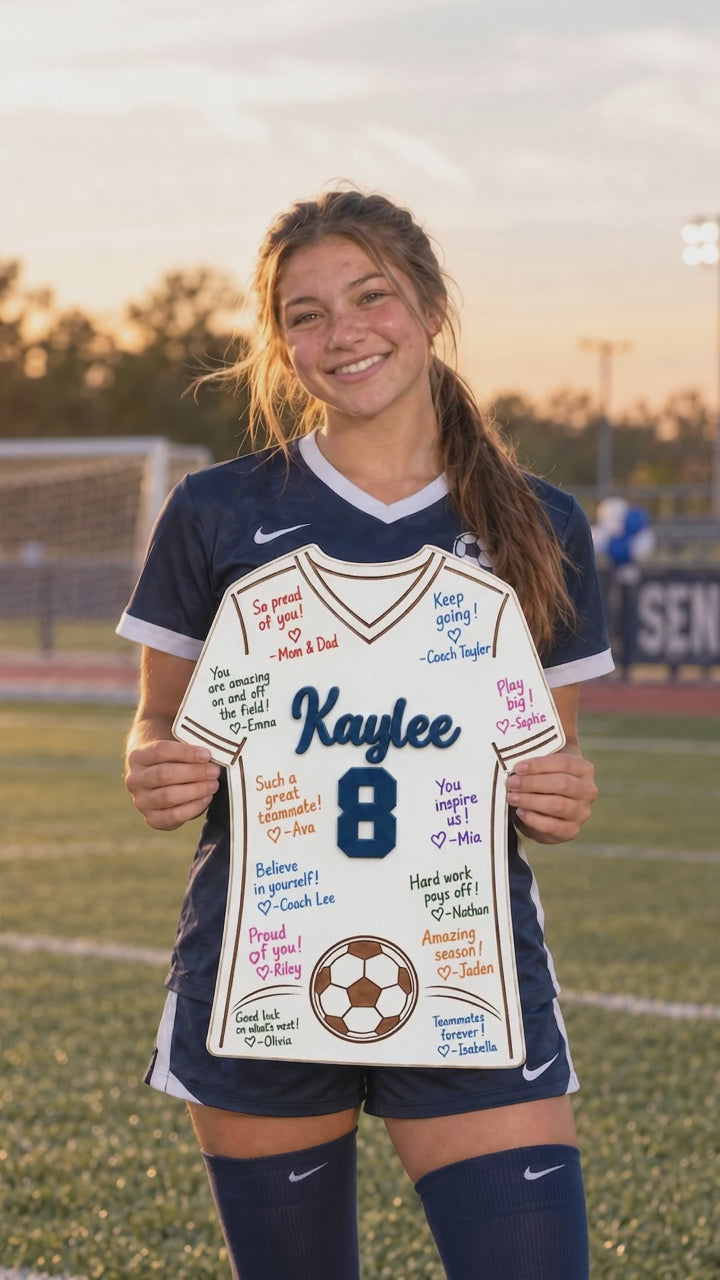 Personalized Soccer Senior Night Sign | Jersey Signing Board