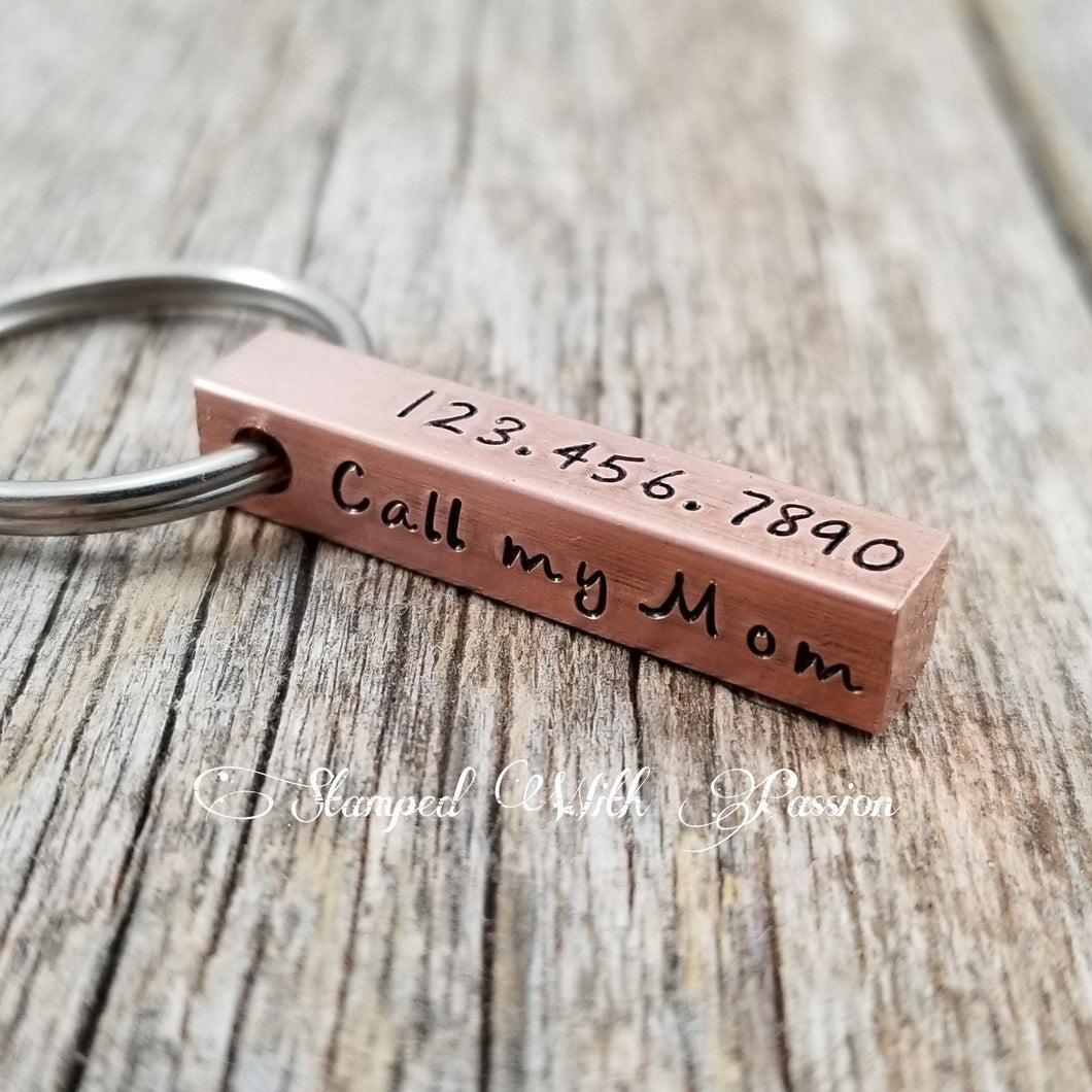 Copper Bar 4 Sided Pet Tag