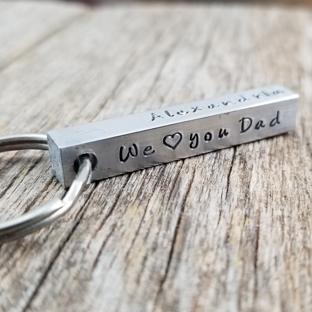 Dad Keychain - 4 Sided Aluminum Bar Keychain