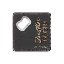 Load image into Gallery viewer, Groomsmen Gift, Coaster Bottle opener
