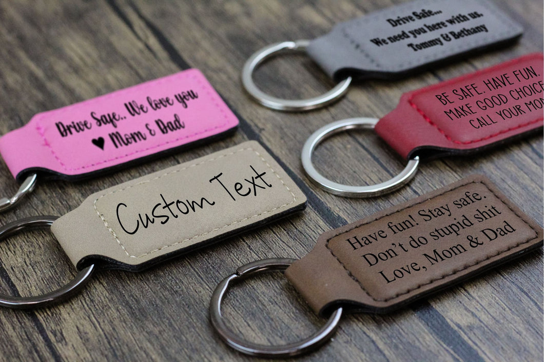 Customizable Leatherette key chain,